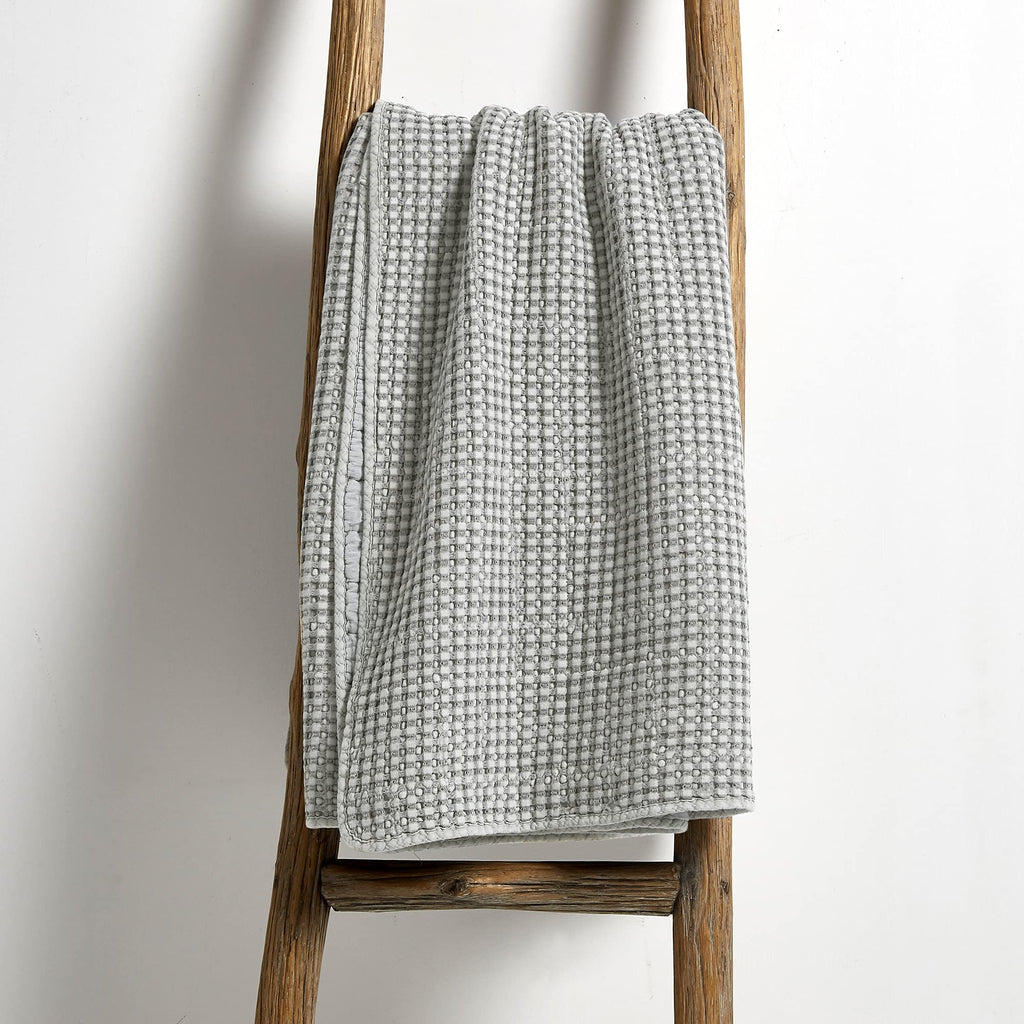 Mills Waffle - Throw - Grey Cotton Waffle - Throw Size 50 x 60in.