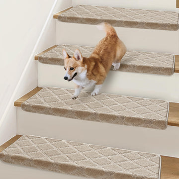 Bullnose Carpet Stair Treads for Wooden Steps Indoor 9.5" x 32"