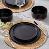 12 Pieces Porcelain Dinnerware Sets, Premium Plates and Bowls Set, High-Fired Ceramic Dishes Set for 4