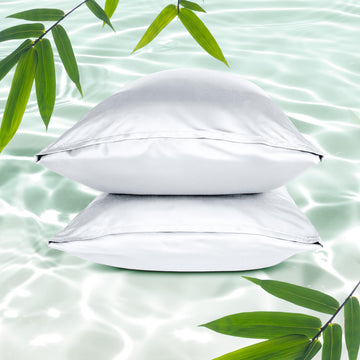 100% Rayon Made from Bamboo Pillowcase Set (Queen, White)
