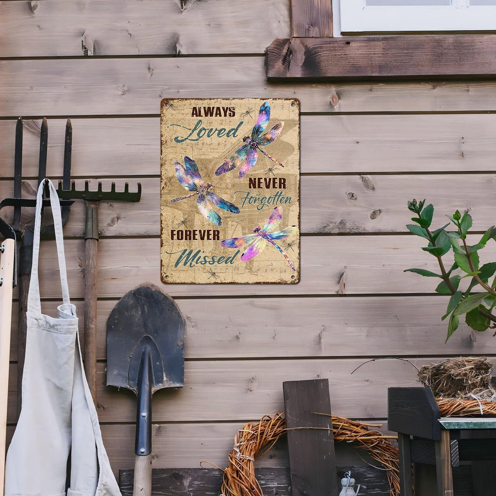 Dragonfly Decor Always Loved Never Forgotten Forever Missed Dragonfly Poster Farm Outdoor Bathroom Restaurant Cafes