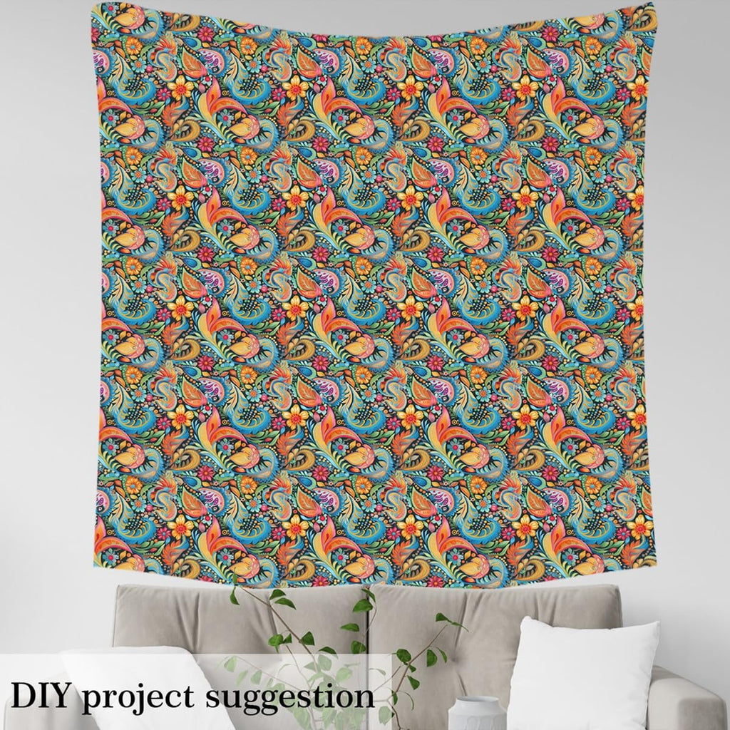 Boho Flowers Fabric By The Yard 1 Yard