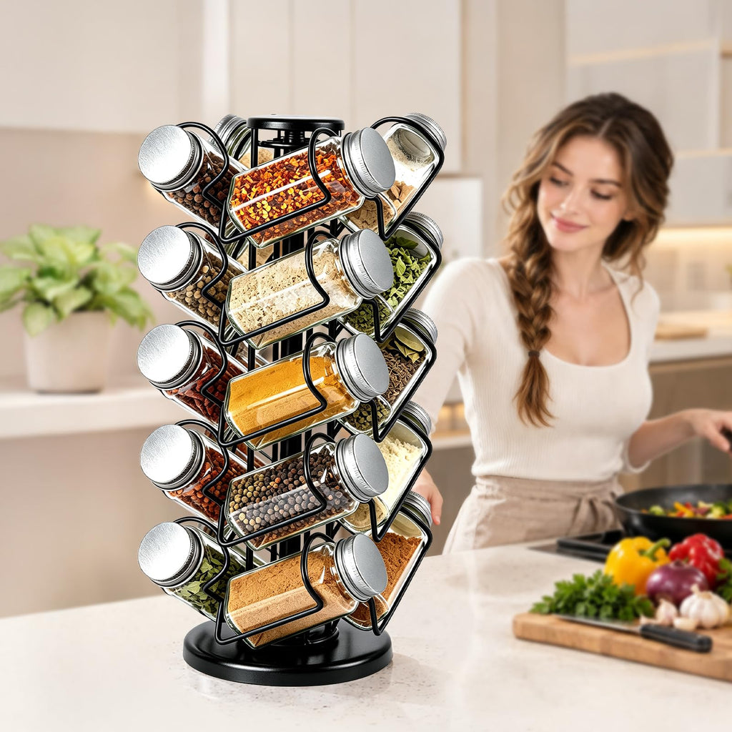 Rotating Spice Rack Organizer for Countertop, 360°Spinning Spice Organizer