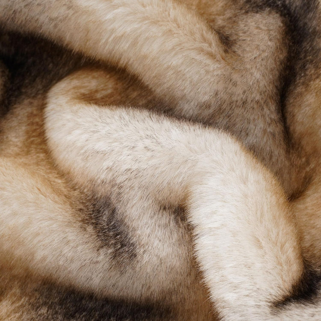 Luxury Faux Fur Throw Blanket for Couch, 60"x80", Thick, Smoothly | Large Soft Warm Cozy Plush Furry Fuzzy Mink