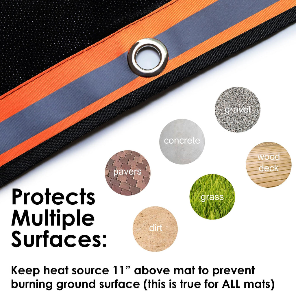 Fire Pit Mat & Grill Pad, 67x60 XL Deck Protector, BBQ, Grass