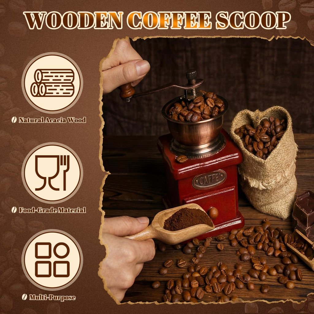 8 Pcs Wooden Scoops for Canisters Mini Acacia Wood scoop, Shovel