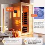 Far Infrared Sauna Home Sauna Spa Room Canadian Hemlock Wood 1200W Indoor Saunas Low EMF 110V with 7 Color Light and