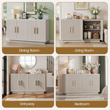55" Modern Fluted Sideboard Buffet Cabinet, Space-Saving Storage Credenza for Home Coffee Bar