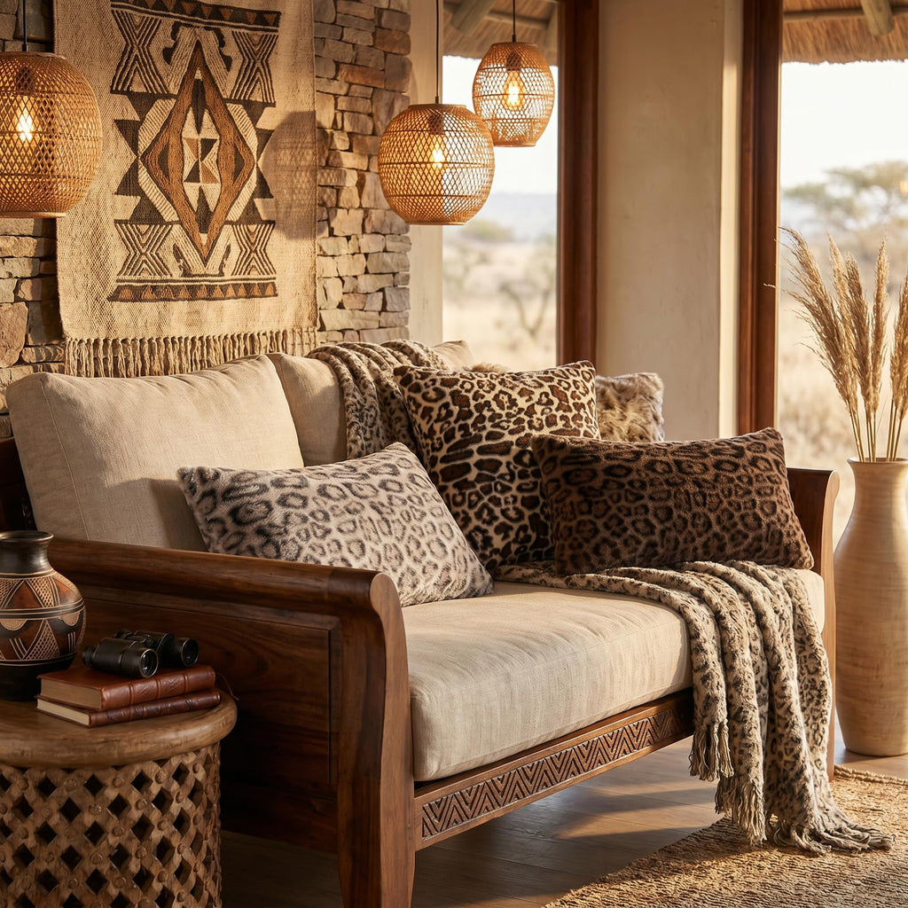 Faux Fur Cheetah Print Throw Pillow Covers, 20x20 Pillow Covers