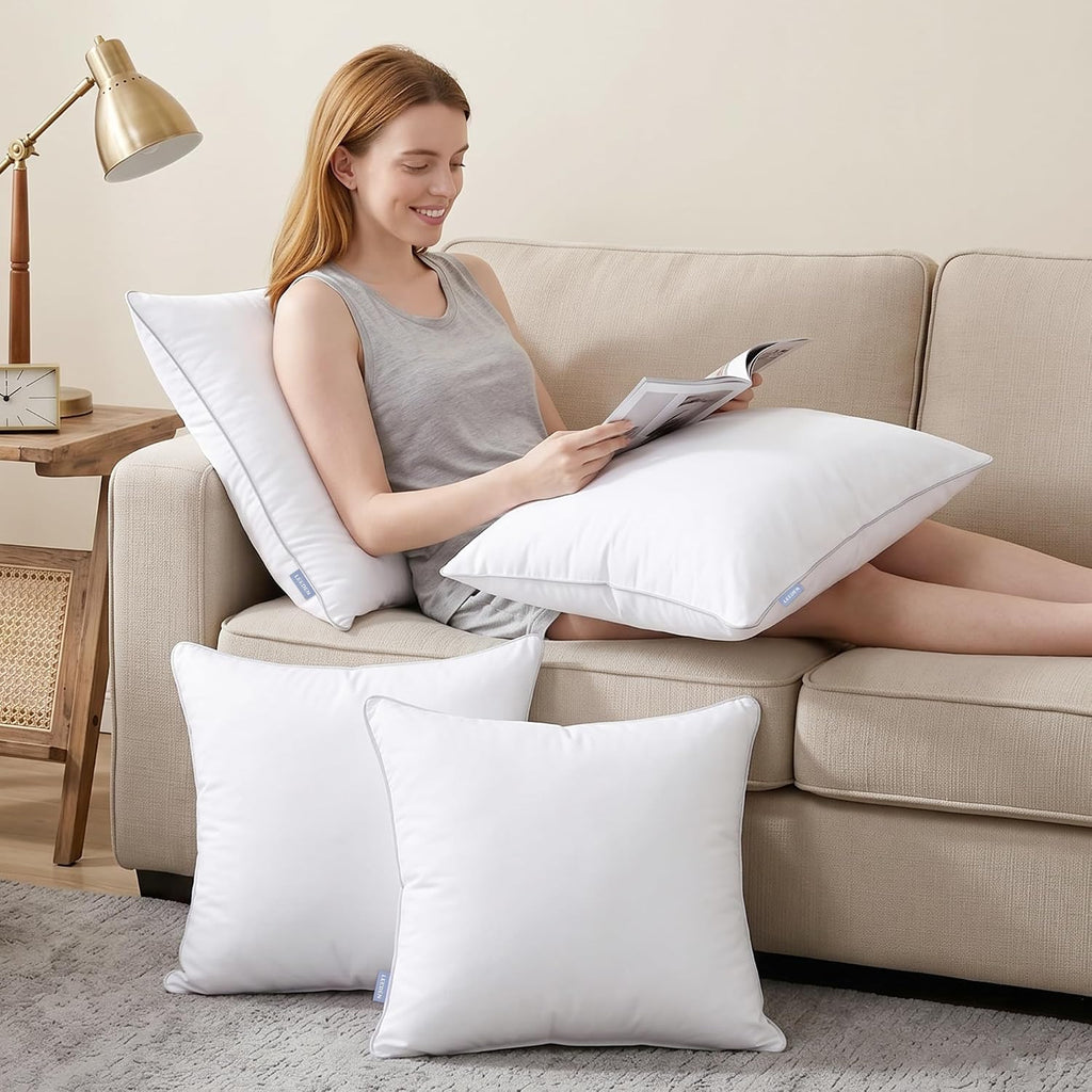 18x18 Throw Pillow Inserts-100% Cotton Cover - Set of 2