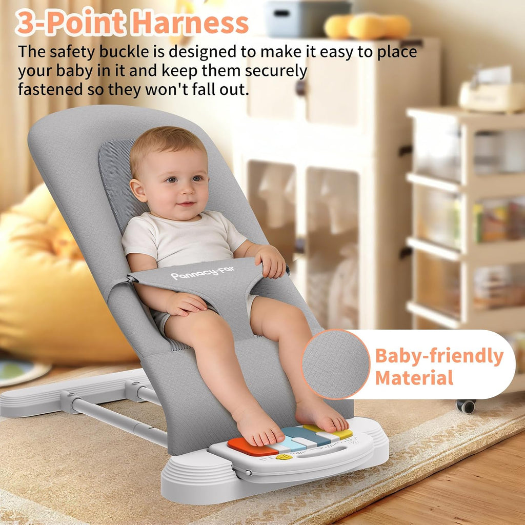 Bouncer Seat, Speed Adjustable Height Baby Bouncer Seat, in-1 Bouncer Seat for Babies 0-6 Months, Detachable