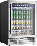 24 Inch Beverage Refrigerator, 180 Can Built-in Beverage Cooler, Under Counter B