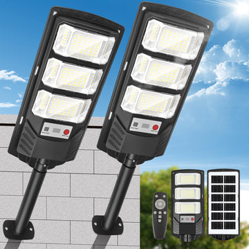 Solar Lights Outdoor Waterproof 2 Pack - Solar Flood Light Outdoor Motion Sensor LED 6500K Security Light Remote