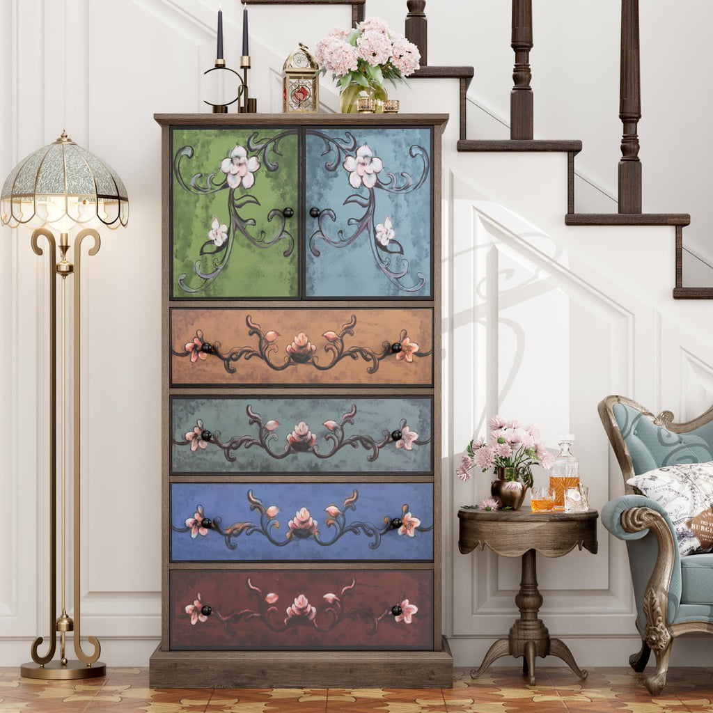 50" H Boho Vintage, 4 Drawer