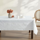 Tablecloth Raised Woven Embroidered Jacquard Fabric, Wrinkle Resistant for Dining, Holiday, Party, W