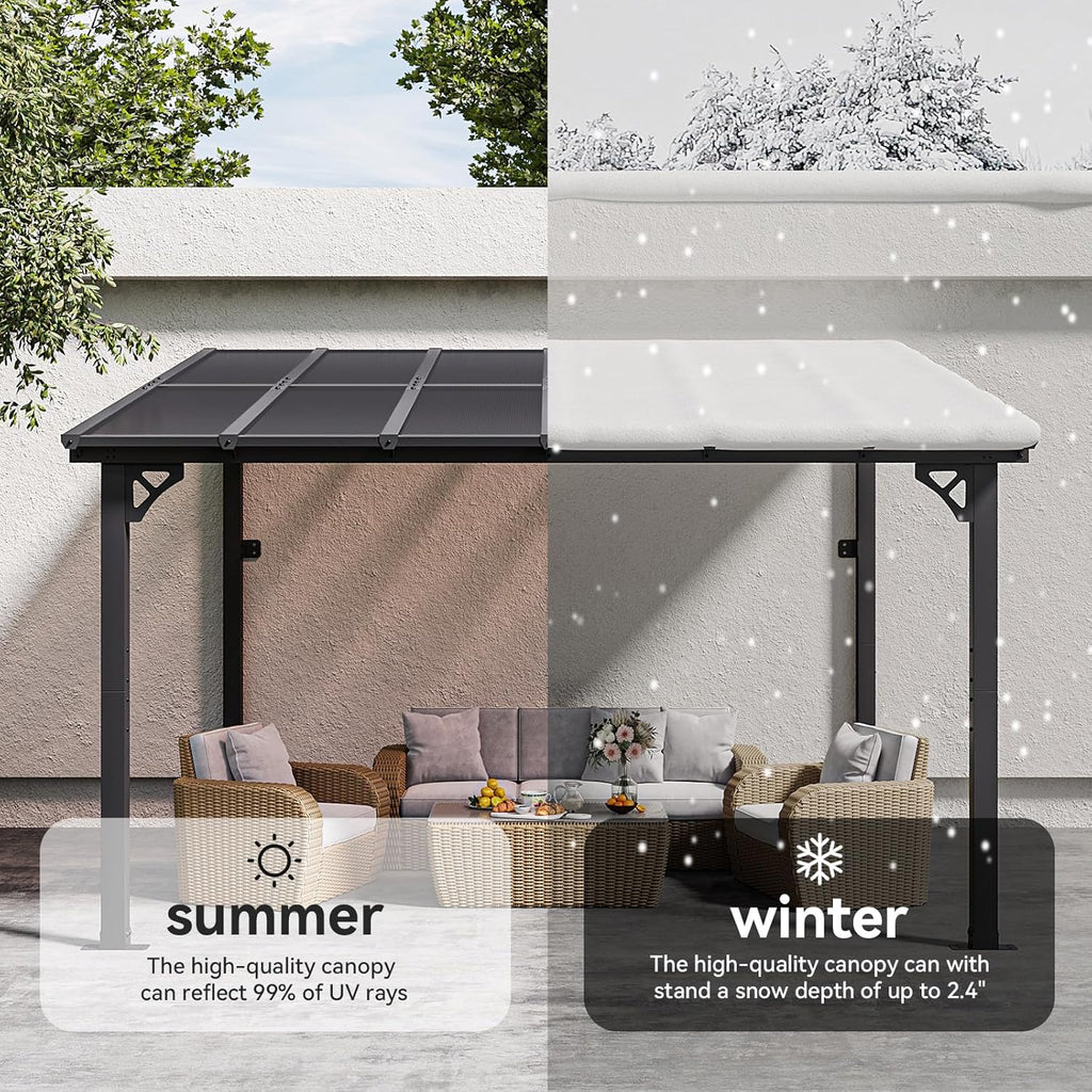 10' x 12' Gazebo for Patio, Gazebo Pergola with Sloped Roof, - Image 3