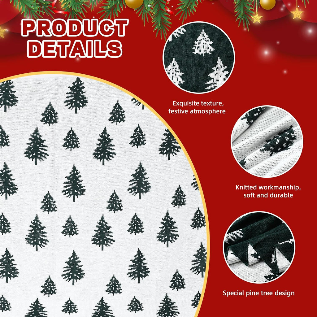 Christmas Throw Blanket Christmas Tree Reversible Soft Knitted