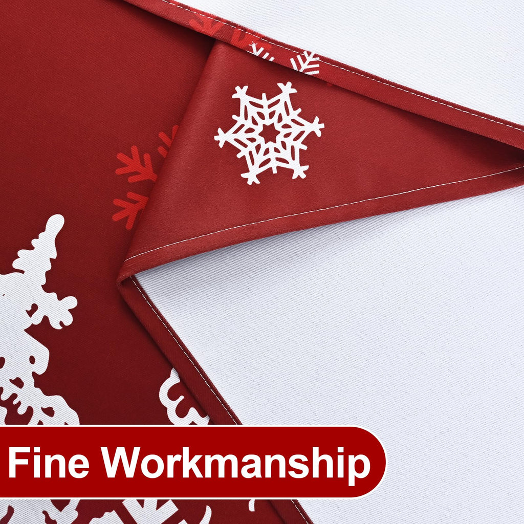 Christmas Valances for Windows Red Kitchen Curtains Snowflake Valances Blackout Window Valance Rod Pocket Xmas