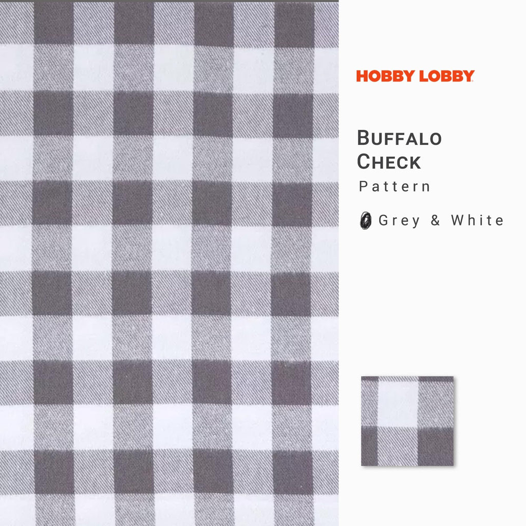 Gray & White Buffalo Check Flannel Fabric, 2 Yards