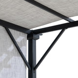 9 x 9 ft. Pergola, Outdoor Patio Matte Black Steel Classic Frame Pergola with Retractable White Canopy Shade for