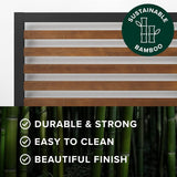 Kai Bamboo and Metal Platform Bed Frame with Headboard, No Box Spring Needed, Easy Assembly, Queen, Brown