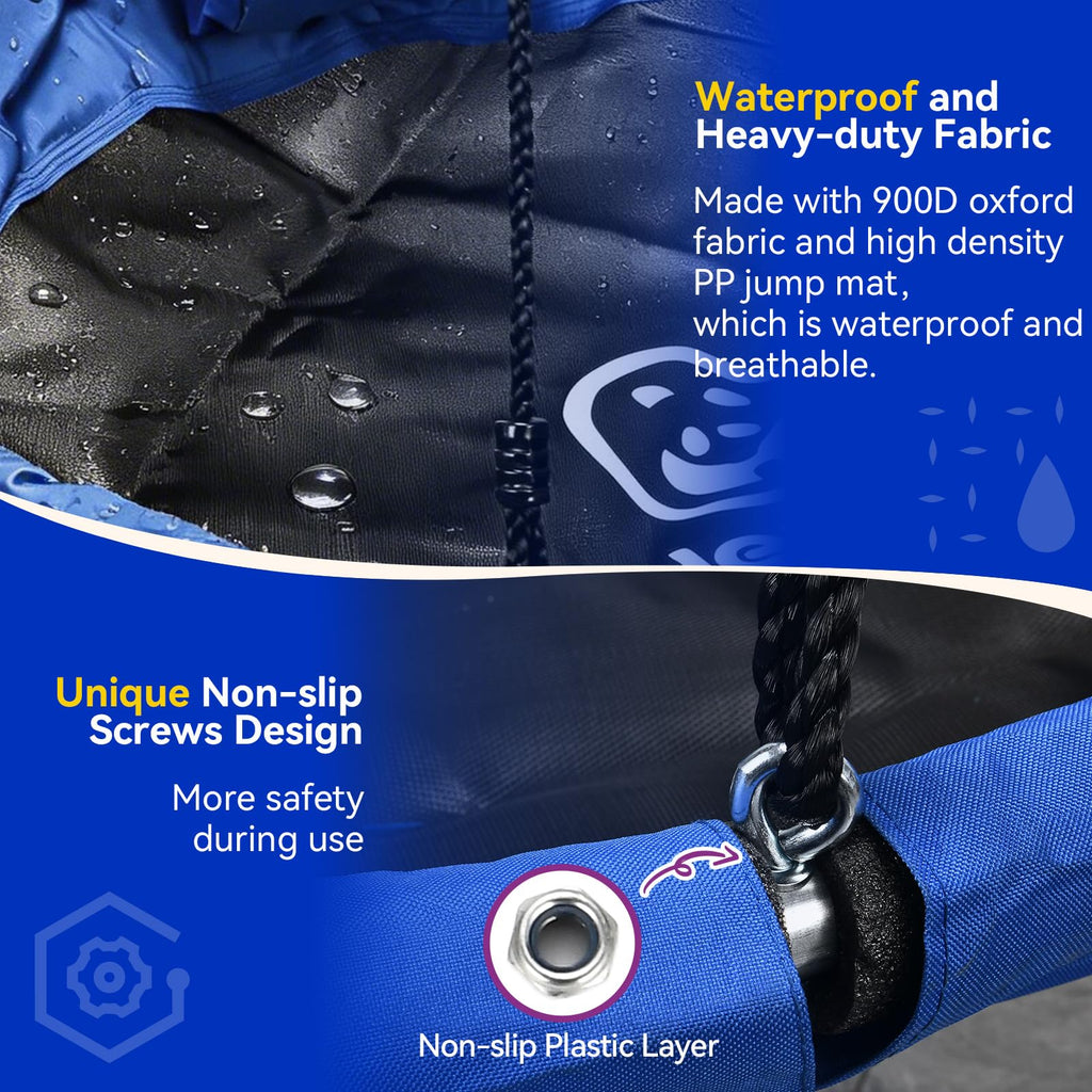 Tree Swing, 48 inch Saucer Swing, Swing for Outdoor Backyard, Blue