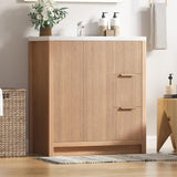 32" Bathroom Vanity with Sink, Free Standing Single Vanity Set with 2 Drawers & 2 Doors