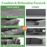 Modular Sectional Sofa with Pull Out Bed Sleeper Sofa L Shaped with Storage