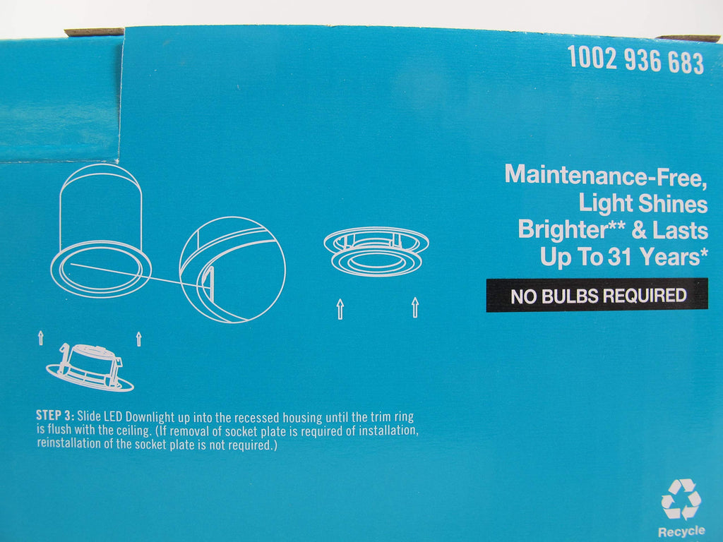 4 in. White Integrated LED Recessed Trim, Daylight (4-Pack)