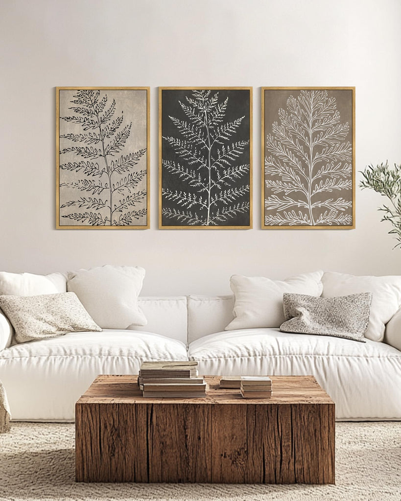 Vintage Botanical Framed Wall Art 24x36in Natural Framed