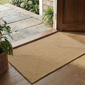Natural Jute Indoor Door Mat, 24 x 36, Non-Slip Handwoven Entryway Mat