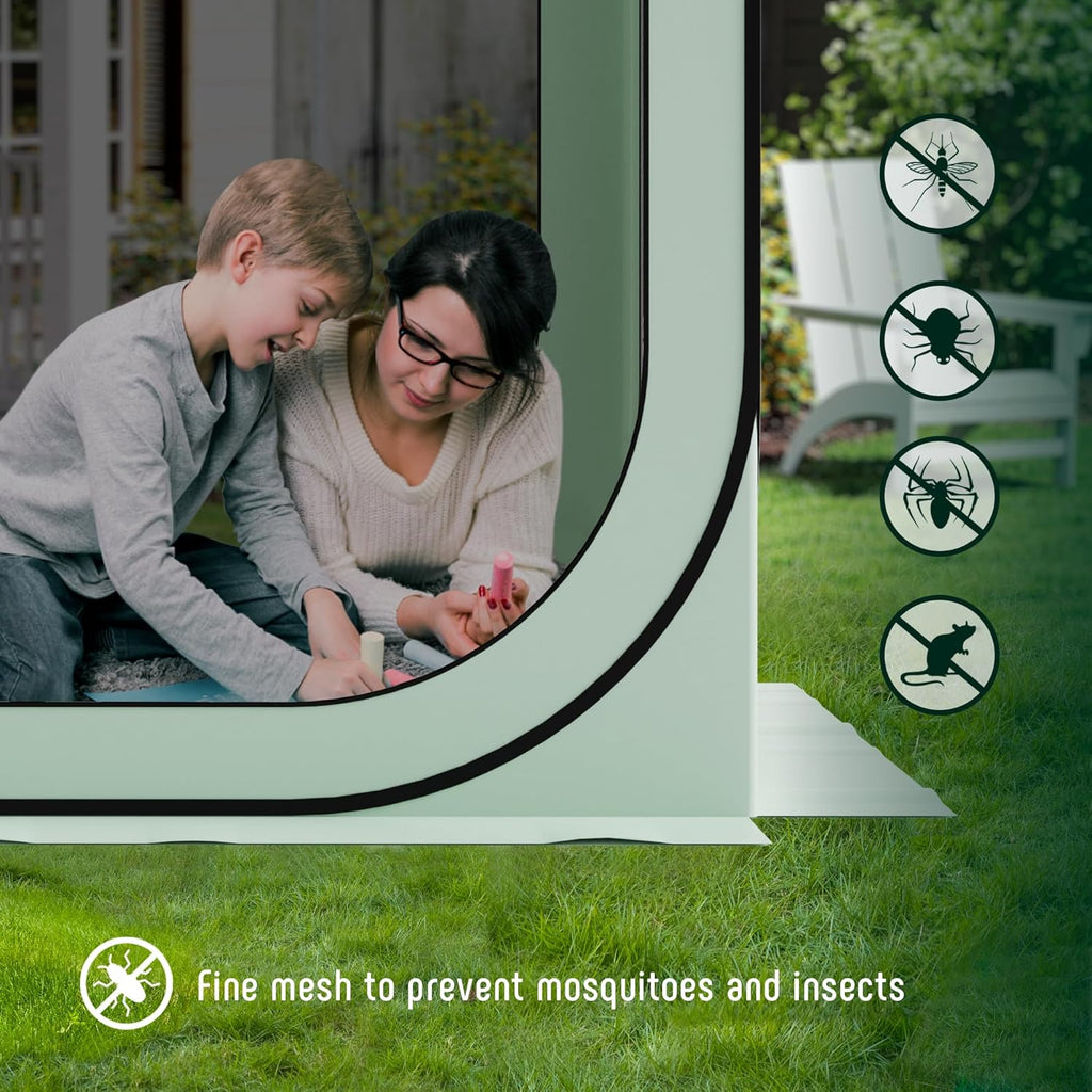6x6 Pop-Up Screen Tent, Mosquito Net Gazebo, UV Resistant, Green | Roof Waterproof Screen Canopy