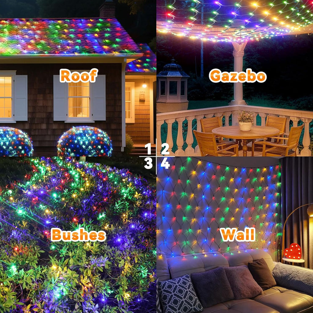 21FT x 5FT Christmas Net Lights Outdoor Mesh Lights Connectable