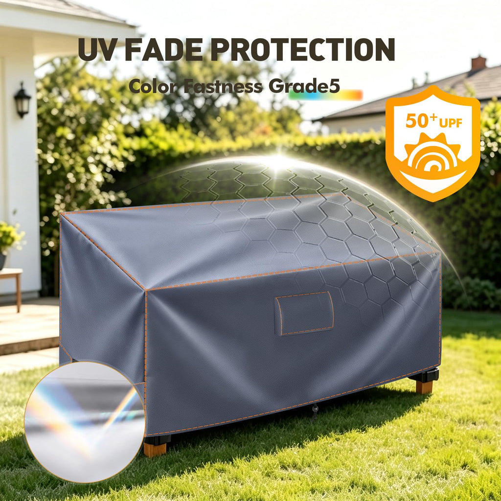 Outdoor Patio Bench Seat Cover Waterproof 2 Seater, 48Wx29Dx35H Inch, Grey