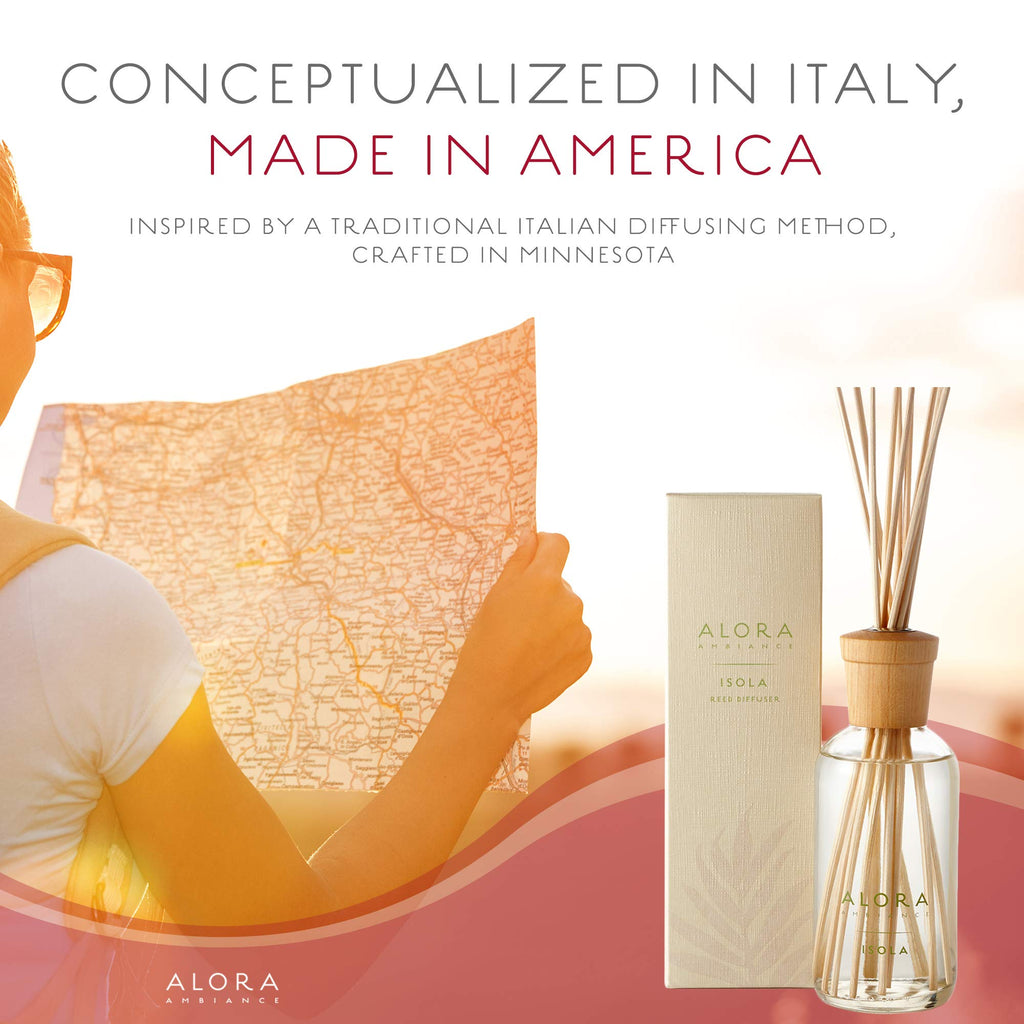 Isola Reed Diffuser, Gardenia & Fig Floral Scent, 8 oz