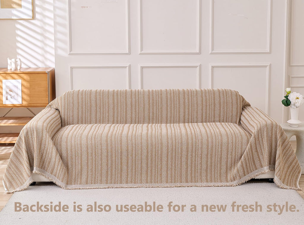 Couch Cover Sheet Blanket, 3-Seat Standard Size Sofa Cushion Slip Covers, L Shape Sectional Furniture Decor