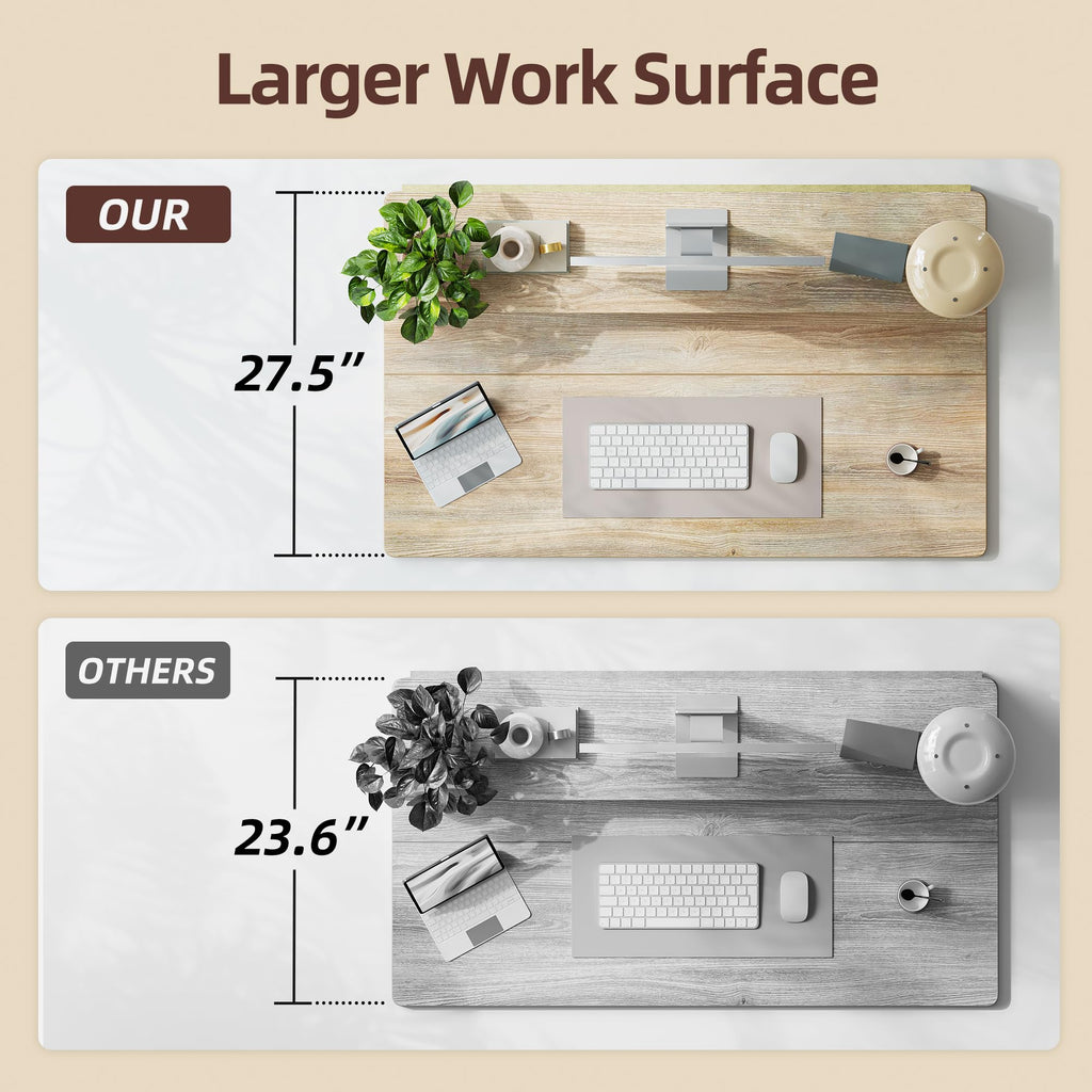 48 * 28 Inch Standing Desk with Four Drawers, Electric Sit Stand Table, Stand Up Desk Adjustable Height with Storage