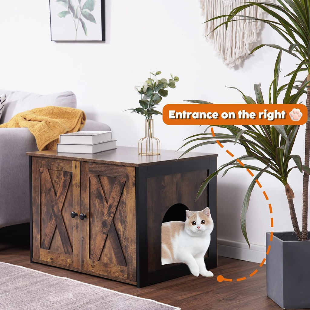 Cat Litter Box Enclosure, Hidden Litter Box Furniture, 27.6 Inches