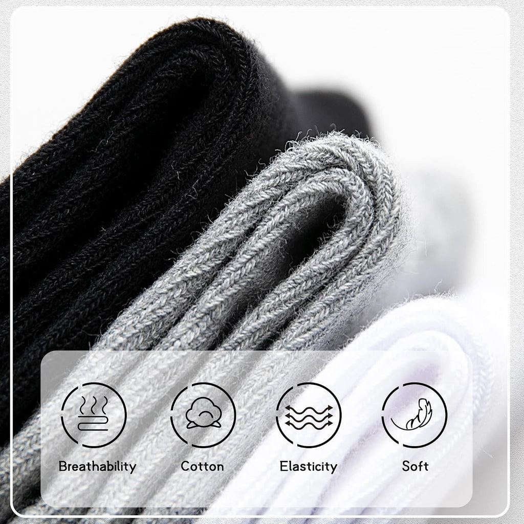 Kids Athletic Crew Socks Boys Girls Classics Cotton School Uniform Childs Sports Breathable Casual Socks 10 Pairs
