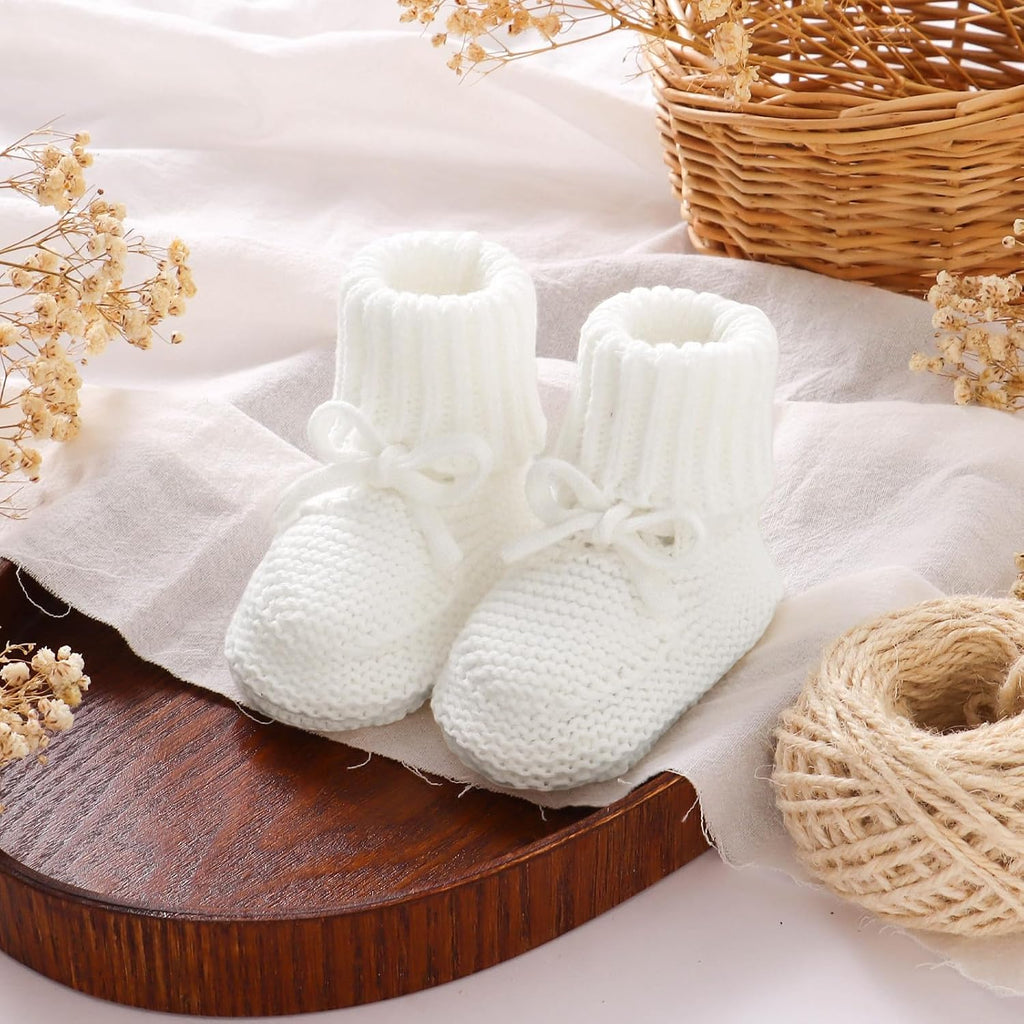 Baby Sweater and Booties Set, Newborn Cotton Sleeveless Romper