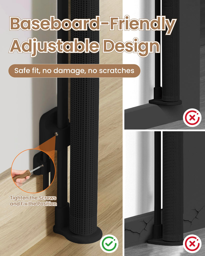 120" Extra Long Retractable Baby Gate, 34" Tall Mesh Baby Gate