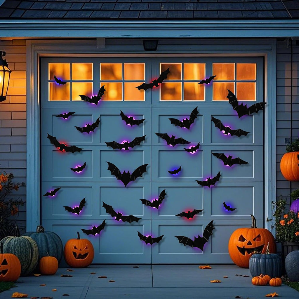 Halloween Bats Wall Decor Halloween Decorations Indoor - Set of 36