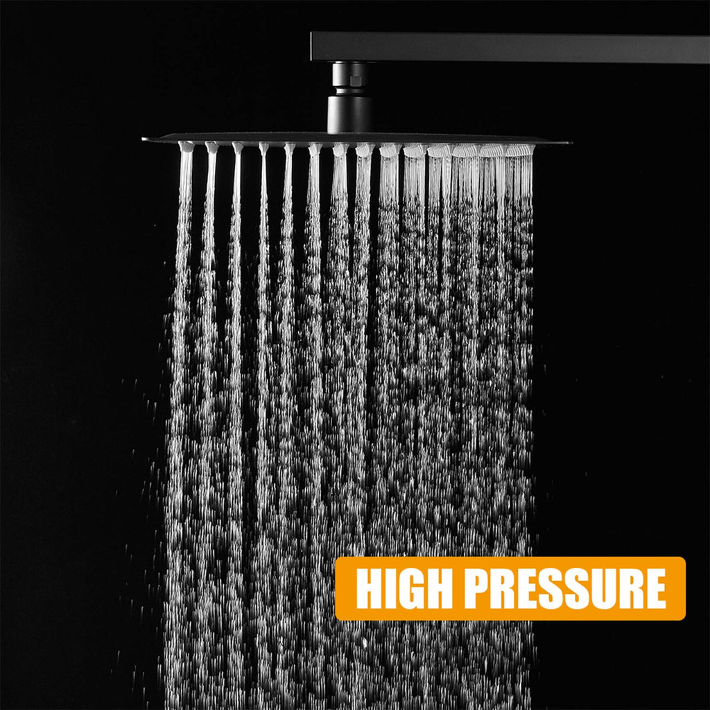 10 In Rain Shower Head High Pressure Rainfall Shower Head Matte Black
