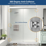 Double Sliding Shower Door 43"-48" W x 72" H with Nano Anti-Explosion Safety Film