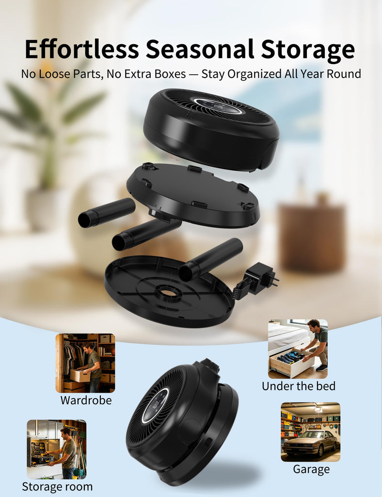 Standing Fan 180° Omnidirectional Oscillating 20dB Quiet Sleep