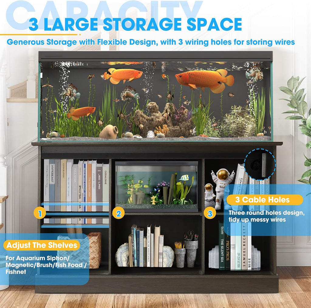 55-75 Gallon Fish Tank Stand, Heavy Duty Aquarium Stand, 1300LBS