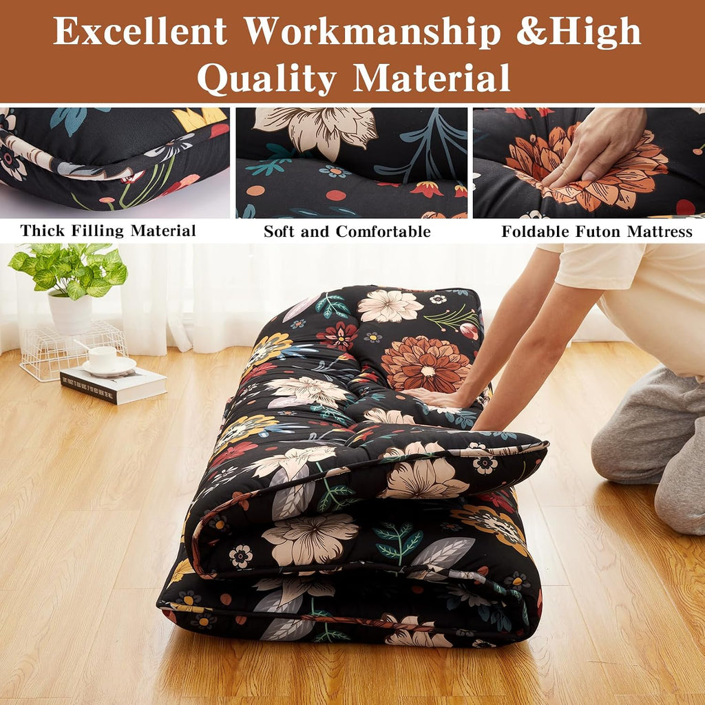 Japanese Floor Futon Mattress, Foldable Tatami Sleeping Bed