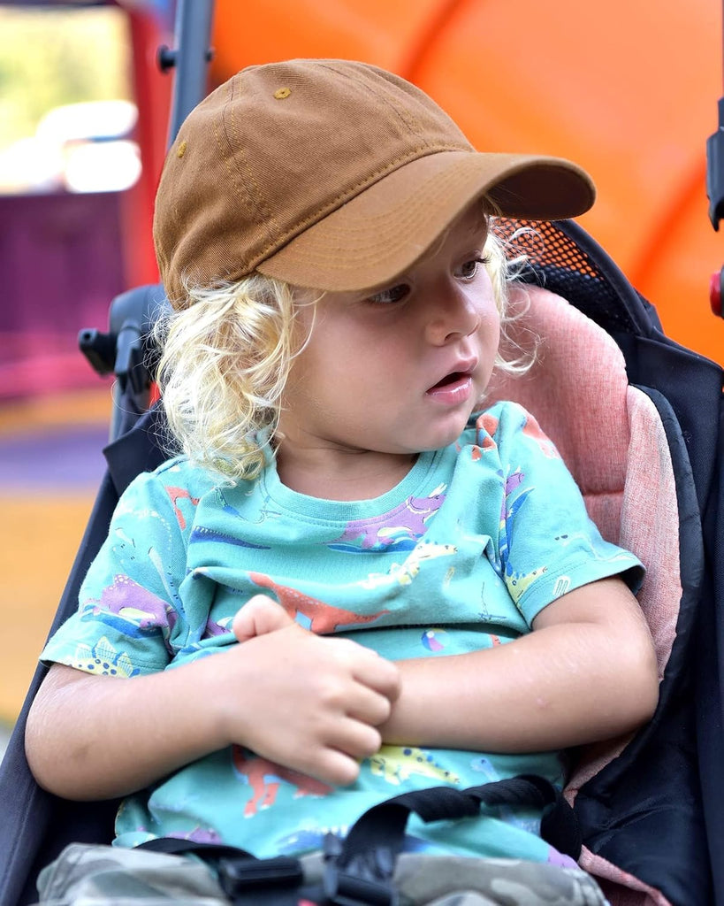Toddler Baseball Hat Kids Boys Girls Adjustable Washed Cotton Baseball Cap with Ponytail