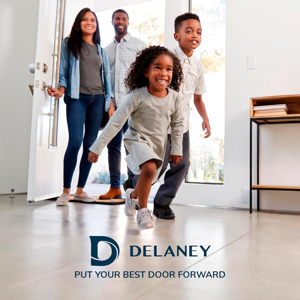 Callan by Delaney Hardware Colton Exterior Single Cylinder Front Door Handleset with Saxon Knob Interior