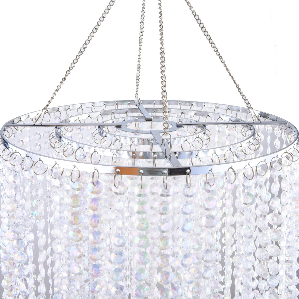 3 Tiers Modern Sparkling Acrylic Beaded Hanging Chandelier Shade